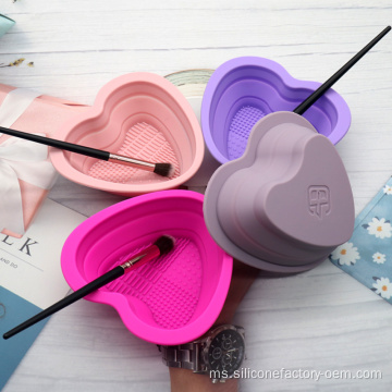Alat Pembersih Kosmetik Mini yang Boleh Dilipat Mini Silicone